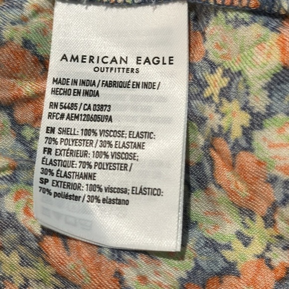 American Eagle Outfitters Floral Tank Top - Orange and Blue - Picture 7 of 8